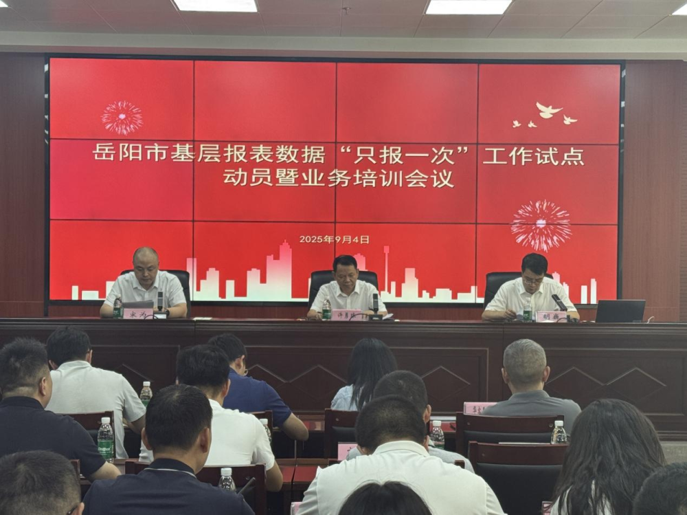 岳阳市基层报表数据“只报一次”试点工作全面启动 